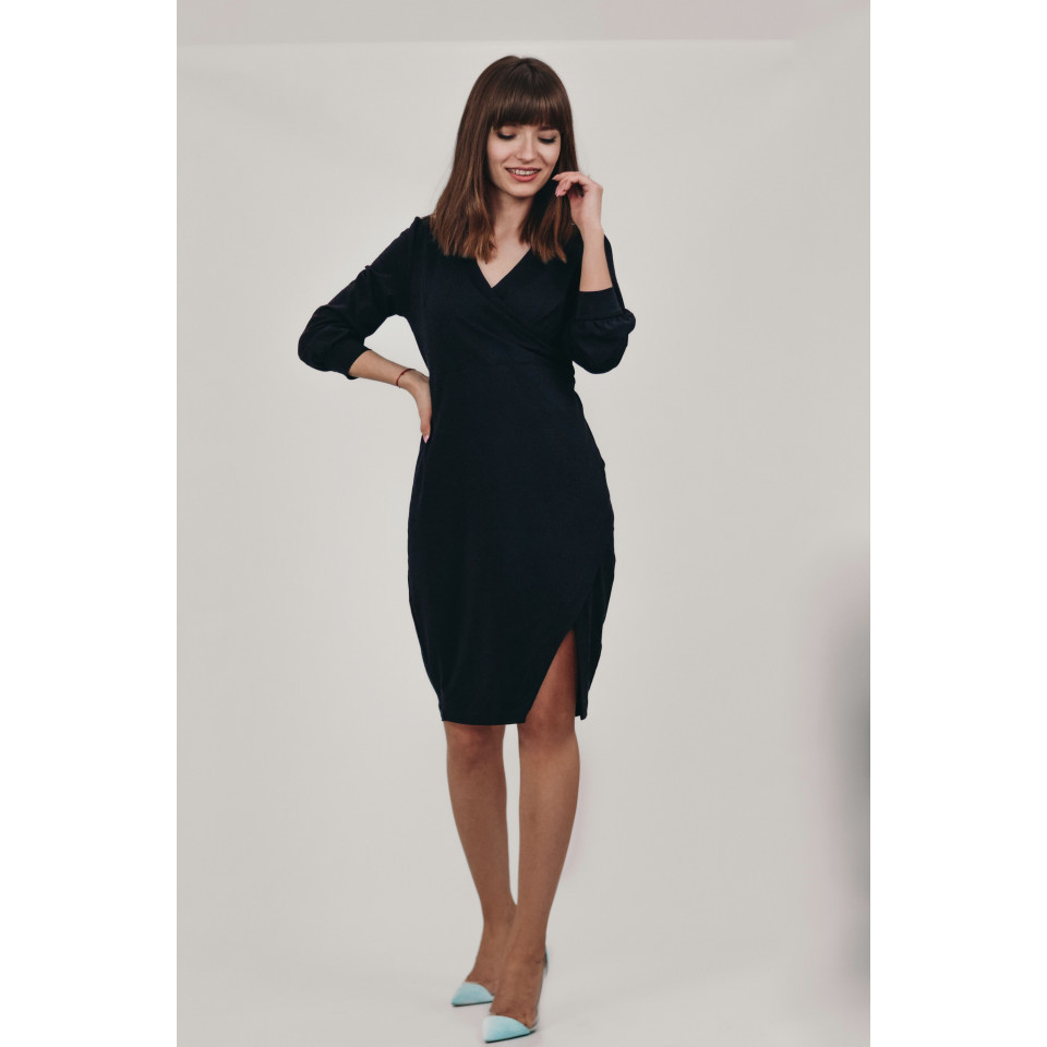 Sukienka z organicznego jerseyu bawełnianego - Podwale (Cameron) - czarna