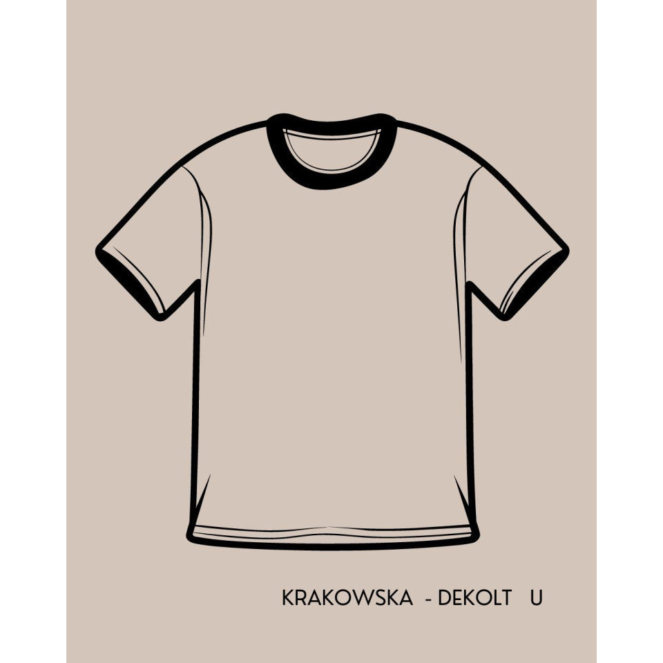 Zaprojektuj - Krakowska - T-shirt oversize z dekoltem U