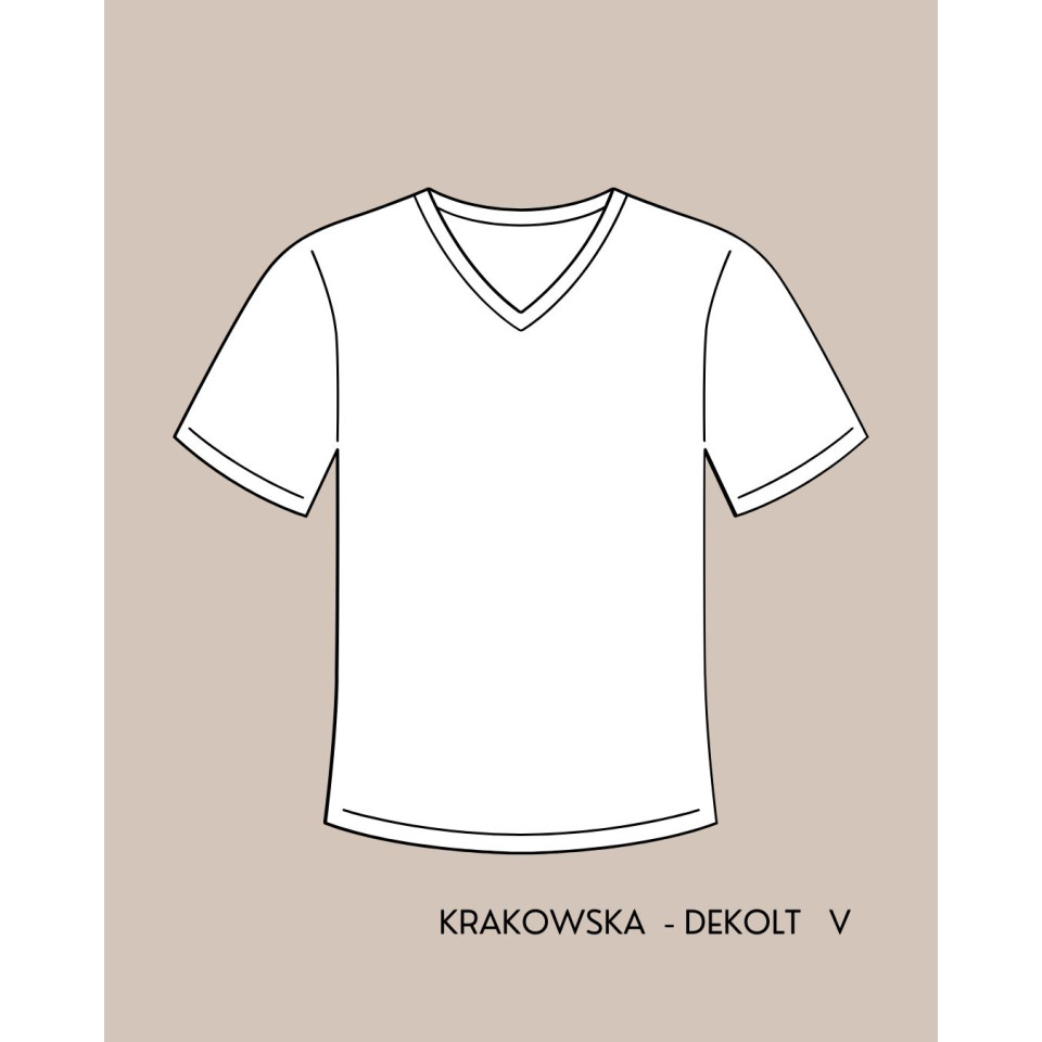 Zaprojektuj - Krakowska - T-shirt oversize z dekoltem V