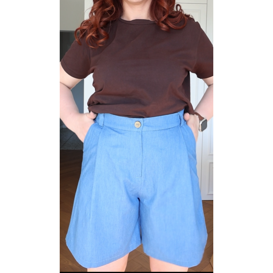 Balice – szorty jeansowe z lekkiej 100% bawełny - jeansowy niebieski