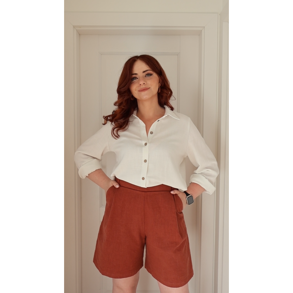 Szewska - koszula lniano - wiskozowa - off white